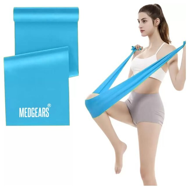Medgears Fitness Band for Beginner Light Exercise Band – 5 Feet Each (Blue)