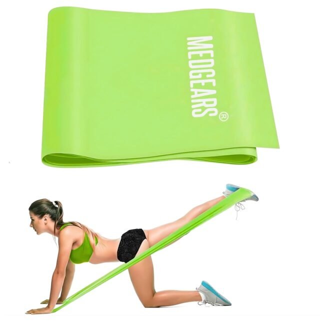 Medgears Fitness Band for Beginner Light Exercise Band – 5 Feet Each (Green)