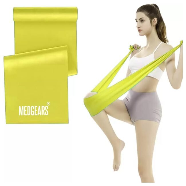 Medgears Fitness Band for Beginner Light Exercise Band – 5 Feet Each (Yellow)