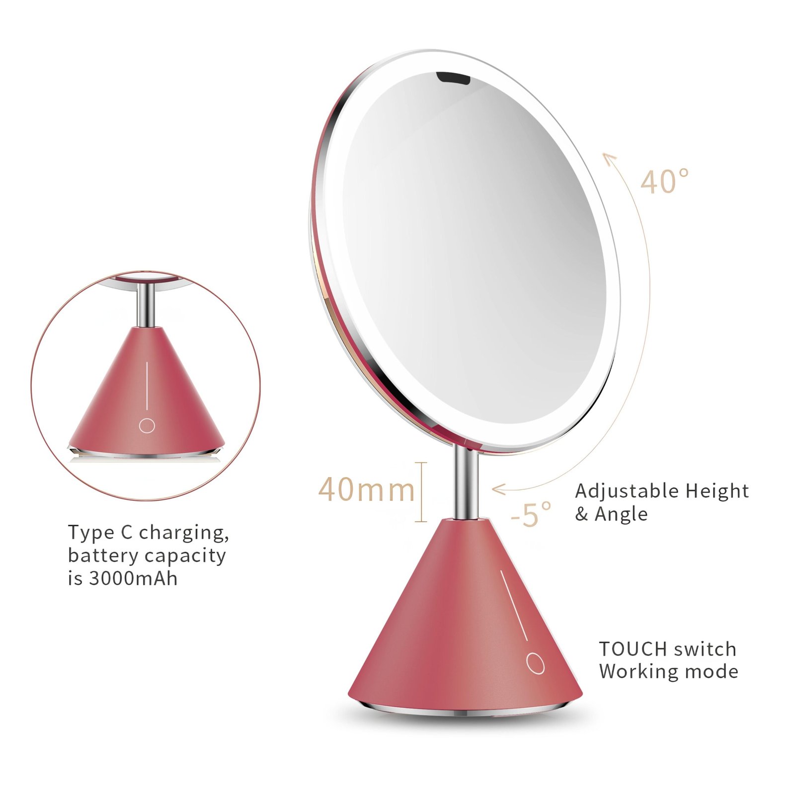 LED Mirror with Touch Sensor