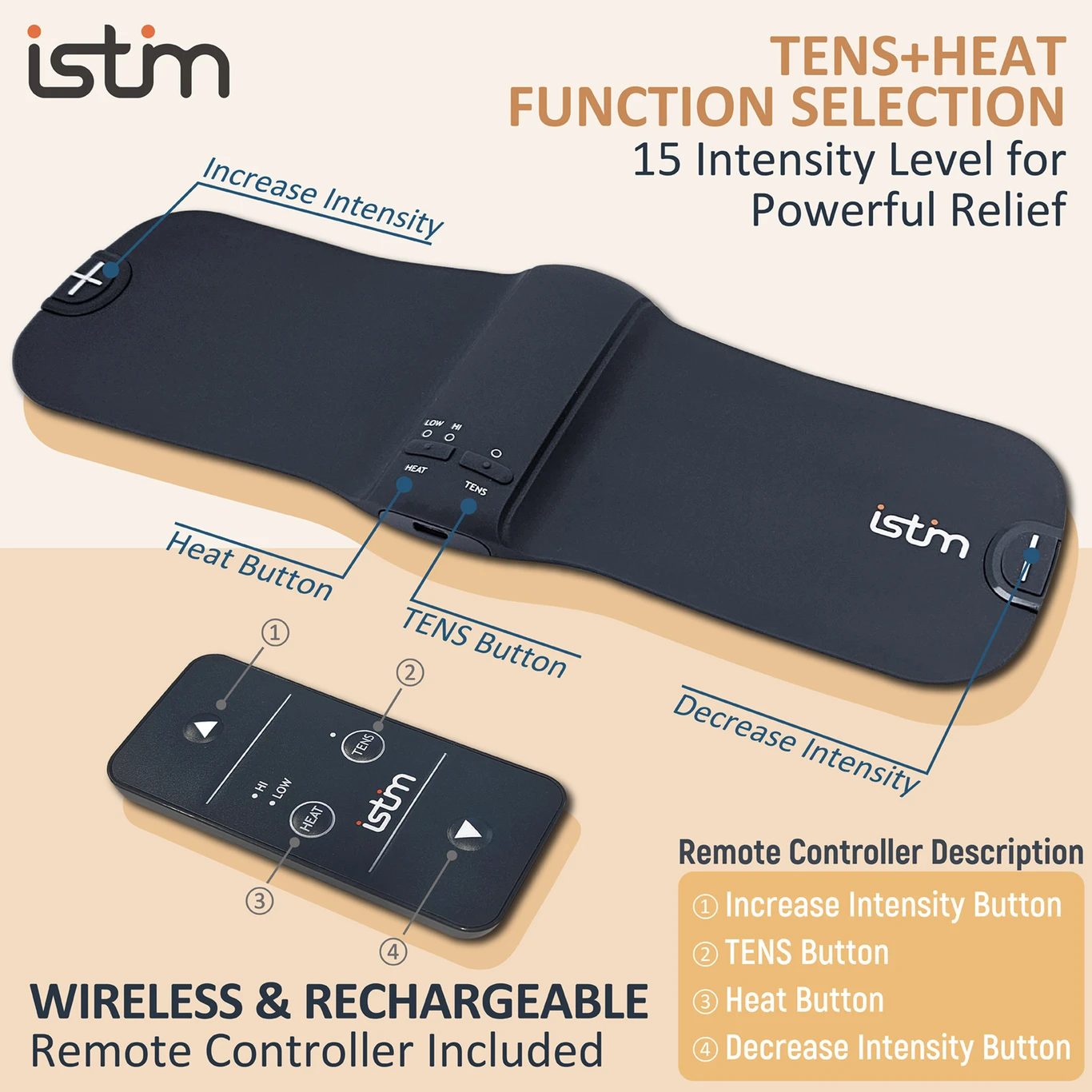 Wireless Heat TENS Unit